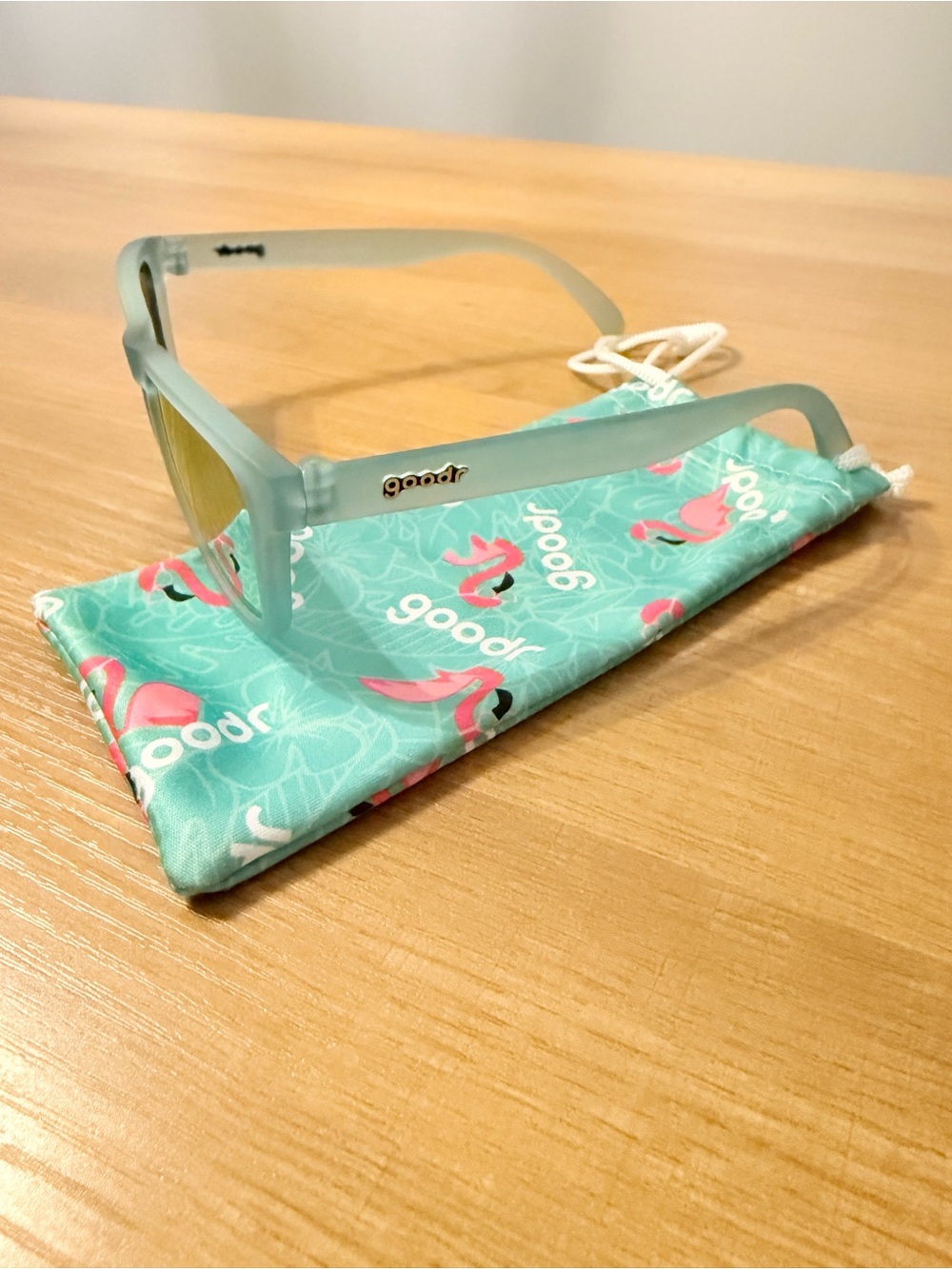 Goodr brand sunglasses with polarized yellow lenses - Picture 2 of 3